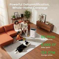 80/120/150 Pints Energy Star Dehumidifier For Home, Basement & Large Space
