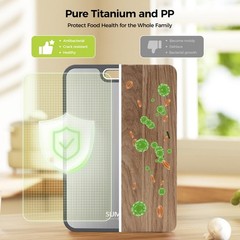 Titanium Cutting Board, Double~Sided, 15×10.3 in, Non~Porous, Odor Resistant