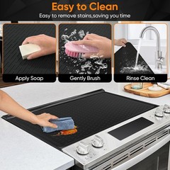 Stove Top Cover 28″x20″ Black for Electric Gas Burners Glass Cooktop Protector