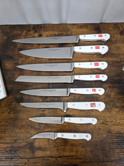 WUSTHOF CLASSIC White-Handle 13 Piece Set with *SUPER RARE* Clear Acrylic Block!