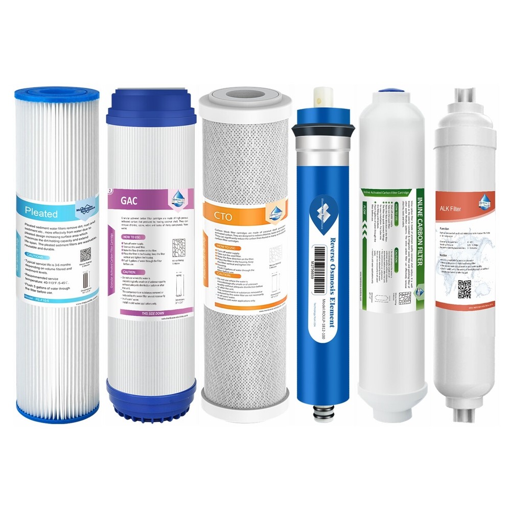3/4/5/6 Stage 36/50/75/100/150 GPD Reverse Osmosis Water Filter Replacement Set