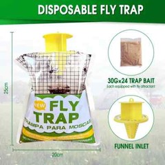 10 Pack Outdoor Fly Traps, Disposable Non Toxic Hanging Catcher Killer Large Bag