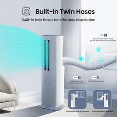 Hisense 8000BTU Inverter Portable AC Smart Heat Pump Dual Hose Tower API0825UW1D