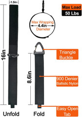 Extension Cord Holder Organizer 4 Pack, Heavy Duty Hose Hanger Straps for Garage