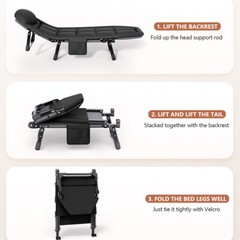 Adults Folding Sleeping Cot Guest Bed Heavy Duty Portable Cots Camping + Blanket