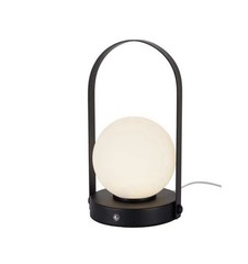 Alsy 9.8 In. Black Contemporary Rechargeable 3 Integrated LED Globe Lamp Set Of