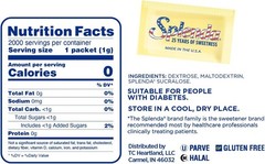 New SPLENDA Zero Calorie Sweetener, 2000 Count Packets