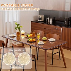 Clear Table Cover Protector 1.5mm Thick PVC Clear Table Protector Rectangle