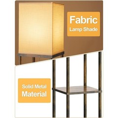 Open Top LED Floor Lamp W/ 3 Color Temperatures & Storage Shelves 63 Inch New