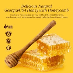 Raw & Unfiltered Honey with Comb 1lb. by Pure Southern Honey, New 2023 Crop