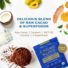 Cacao Bliss Cacao Powder Ceremonial Grade Organic Raw MCT Oil Turmeric