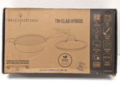 Hell’s Kitchen Hybrid Tri-Clad 4 Qt Sauté Pan w/ Lid | Nonstick PFAS-Free New