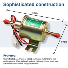 12V Universal 2.5-4PSI Gas Diesel Inline Low Pressure Electric Fuel Pump HEP-02A