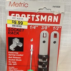 7pc Craftsman Socket Holder Rails 1/4″ 3/8″ 1/2″ For SAE Or Metric NEW USA *READ