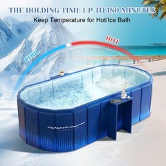 59” Portable Foldable Bathtub for Adults – Ice Bath Cold Plunge SPA Tub