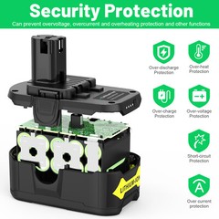 8.0Ah 18Volt For RYOBI P108 18V For One+ Plus High Capacity Lithium Ion Battery