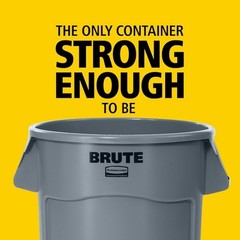 Rubbermaid Commercial Fg261000red Brute(R) 10 Gal Round Trash Can, Red, None,