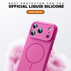 Magnetic Wrist Strap Liquid Silicone Phone Case For iPhone 11 12 13 16 17 Pro Ma