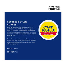 Cafe Bustelo Espresso Style, Dark Roast Coffee, Keurig K Cup Pods 96CT