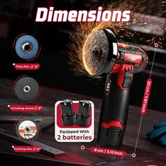 3 Inch 12V Lithium Electric Angle Grinder – Handheld Grinding Polishing Tool