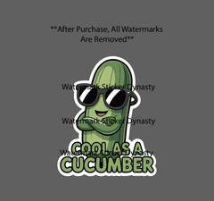 Cool As A Cucumber Sticker Waterproof Decal Quote Funny Idiom Humor Gift NEW