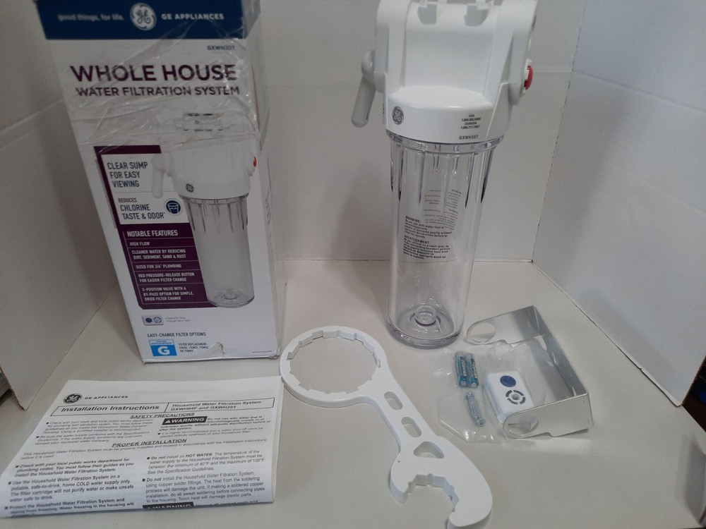 GE High Flow Whole House Water Filtration GXWH20T Reduces Chlorine Taste / Odor