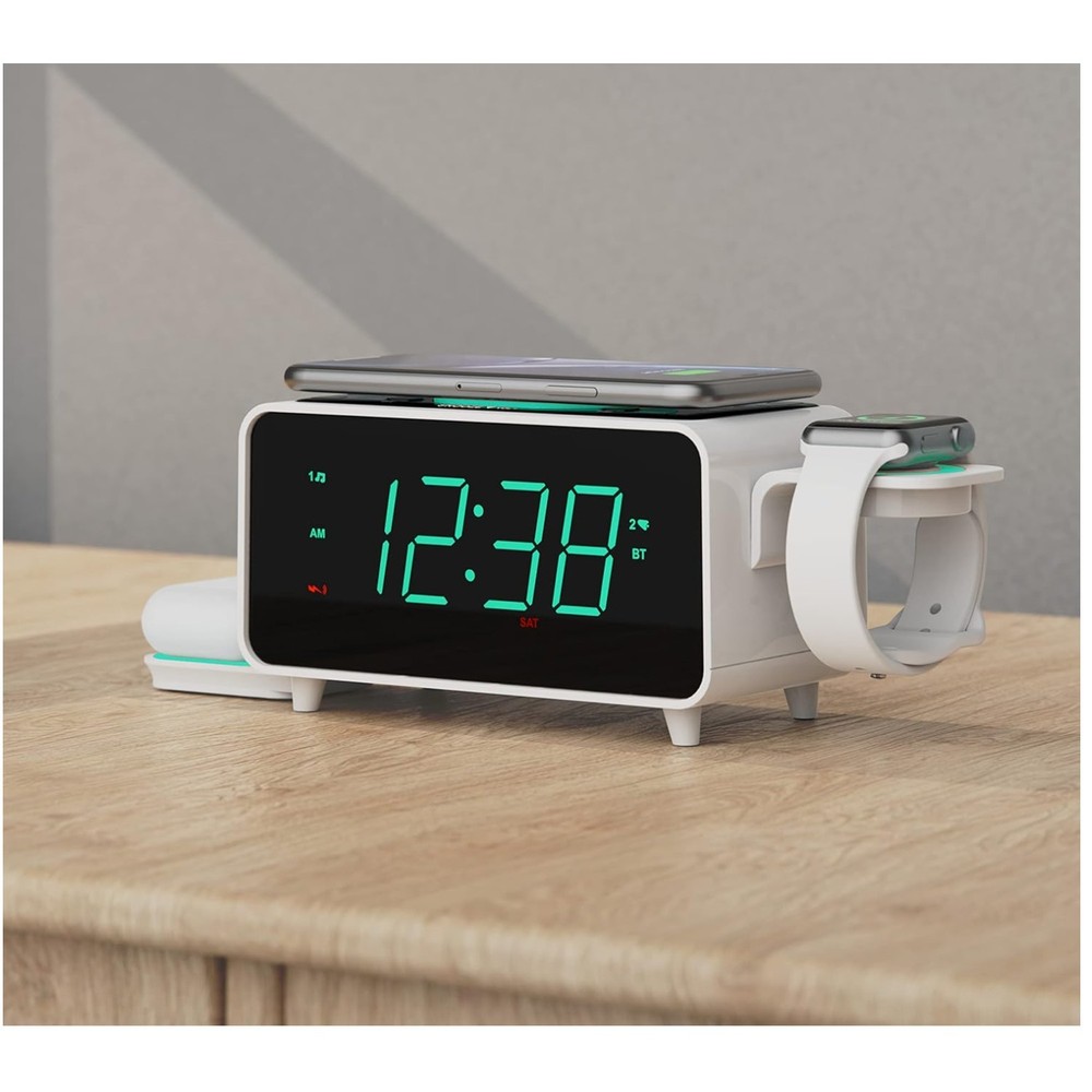 Smartset Dual Alarm Clock – Ultra Fast 15W Wireless Charging