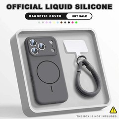 Magnetic Wrist Strap Liquid Silicone Phone Case For iPhone 11 12 13 16 17 Pro Ma