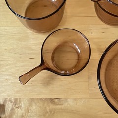 Corning ware Visions Amber Glass 5-Piece Saucepan Set Gas/Electric 1.5L no lid
