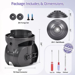 Torque Cleaner Head Connector+V-Ball Wheel Kit for Dyson Outsize V15 V11 V10