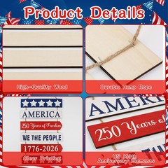 250 Years Anniversary America Door Sign 4th of July Decorations Patriotic Wall D