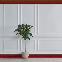 Raymond Waites Burgundy Scroll Arabesque Frieze Architectural Wallpaper Border