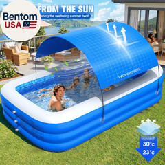 2026 Inflatable Pool with Canopy,Upgraded Blow up Pool for Adults&Kids,Large Inf