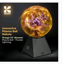 7.5 ” Orange Plug In Plasma Ball Touch Sensitive With 1 Bulb Wireless Light Up