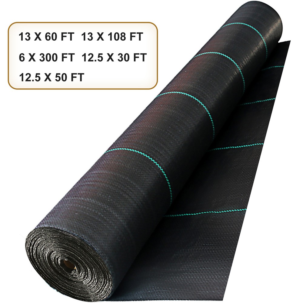 VEVOR Driveway Fabric Stabilization Geotextile Fabric 5 Sizes Underlayment Black