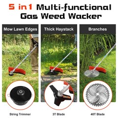 5-in-1 Multi-Functional Trimming Tools Gas Hedge Trimmer 52CC Weed Eater NEW