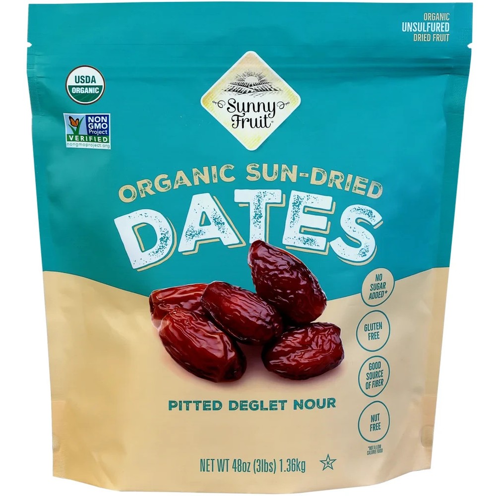 Sunny Fruit Organic Whole Dried Pitted Dates, 48 oz, FRESH – SHIPS SAME DAY