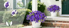 12 Bundles Artificial Flowers for Outdoors Decorat, Faux Silk