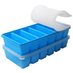 1/2 Cup Silicone Freezer Tray With Lid – Molds 2 Pack For meal prep & freezing