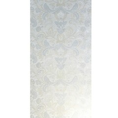 Beige tan silver metallic faux fabric textured floral victorian damask Wallpaper