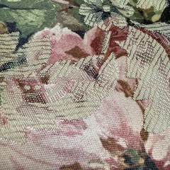 VTG Floral Damask Brocade Table Runner Black Silky Lining Fringe Custom 72×32”