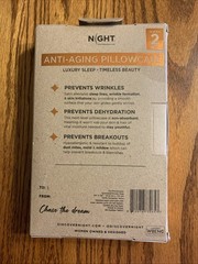 NIGHT ANTI-AGING (2) Standard/Queen Champagne Beige Satin PILLOWCASES NIB