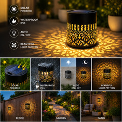 Solar Mandala Mosaic Lights 7 Color Changing Outdoor Solar Fence Decor Lamp