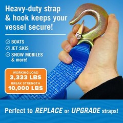 Boat Trailer Winch Strap with Hook Replacement 2″ x 20′