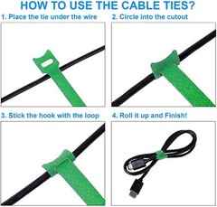 60 PCS Reusable Nylon Plant Cable Ties – 6 Inch Adjustable Green Straps