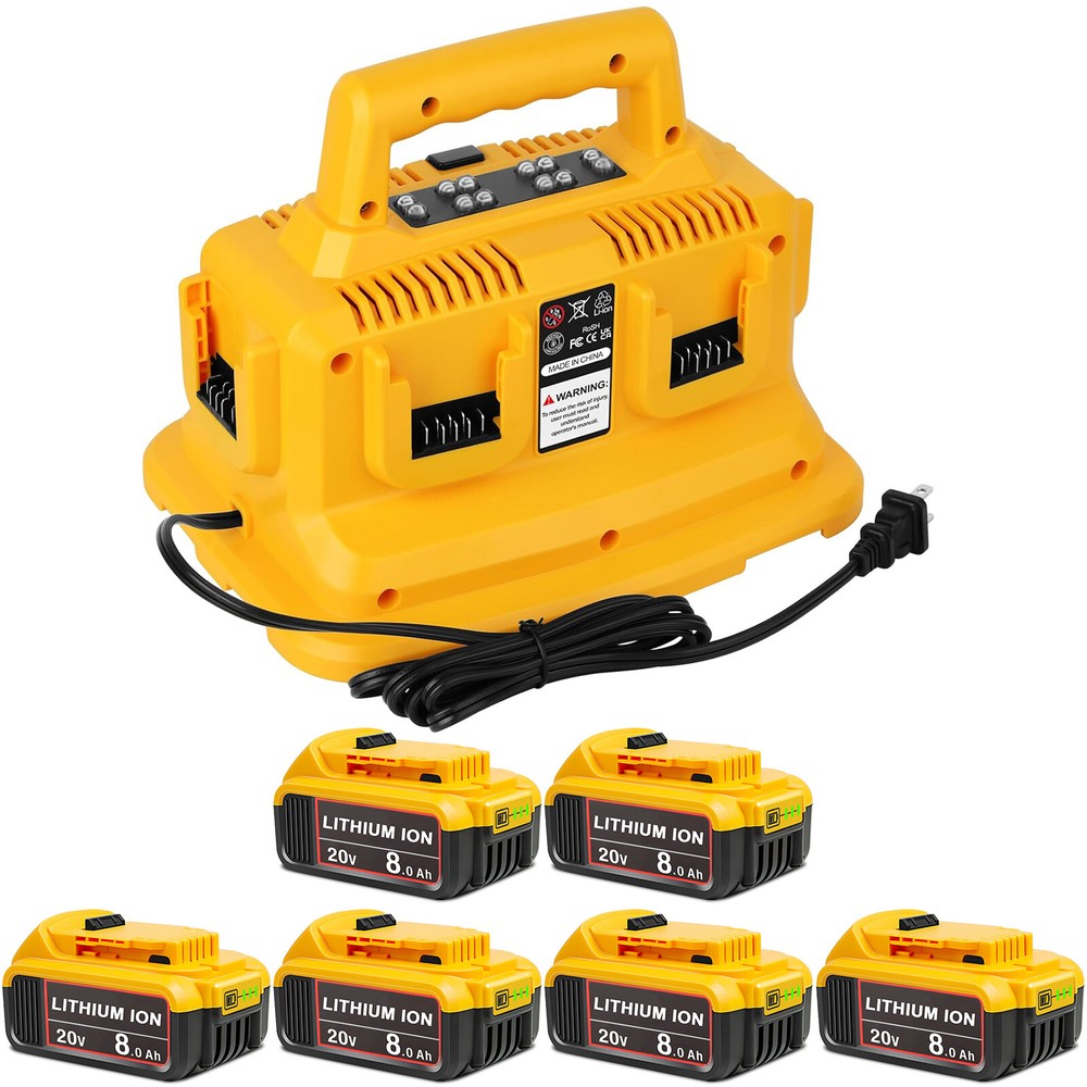 1-6 Pack For DeWalt 20V 20 Volt Max 8.0AH Li-ion Battery / Charger DCB206 DCB205