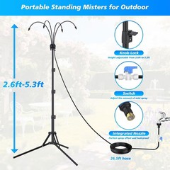 Outdoor Standing Misting System 26.5FT Patio Pool Garden Cooler Adjustable