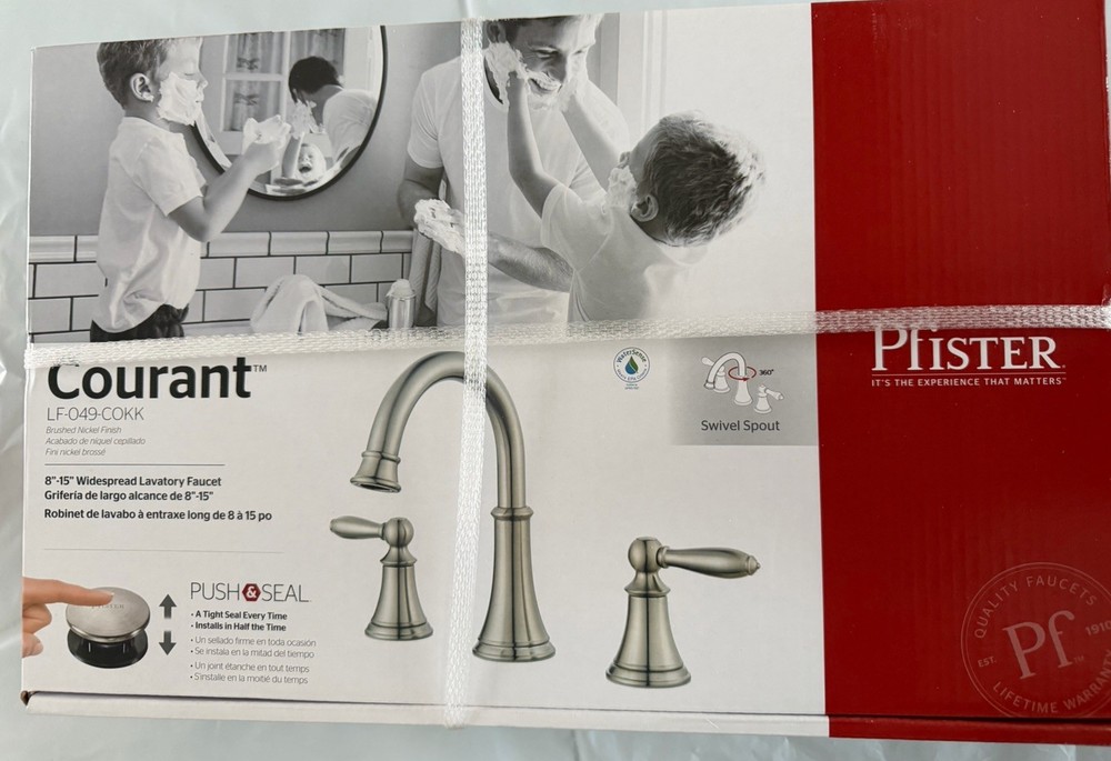 Pfister Courant LF-049-COKK Widespread 2-Handle Bathroom Faucet, Brushed Nickel