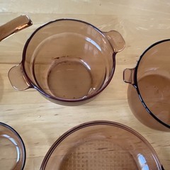 Corning ware Visions Amber Glass 5-Piece Saucepan Set Gas/Electric 1.5L no lid