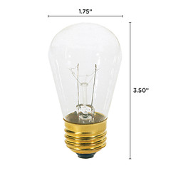 20 Pack CLEAR Patio String Light Sign Bulb 120V 11W S14 Medium E26 Base 11S14/CL